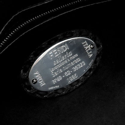 Fendi 2way Bag Selleria Siesta Small Calf Leather Black Silver Hardware Black