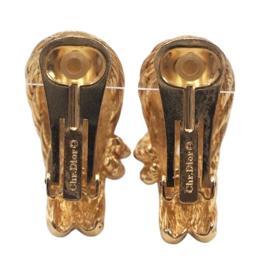 Christian DIOR Earrings Plated Metal Plated Metal Rope Twisted Gold