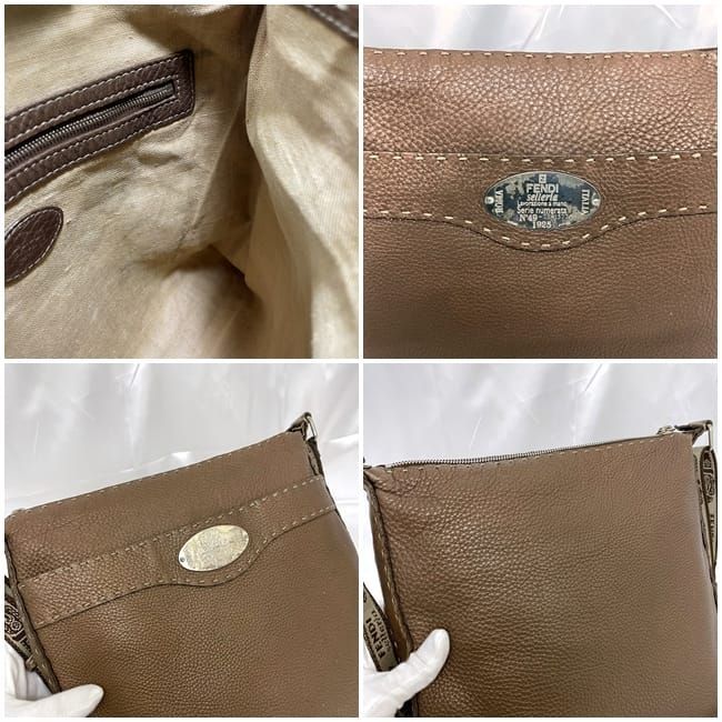 Fendi Shoulder Bag Brown Selleria 8bt092