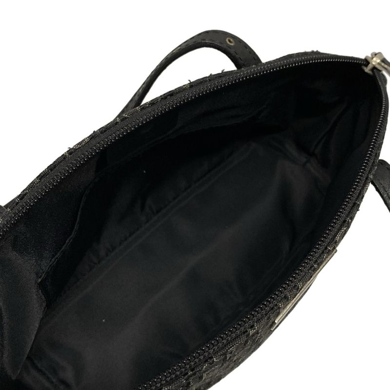 Dior/christian Dior Handbag Trotter Black And Gray Studded/mini Bag Leather