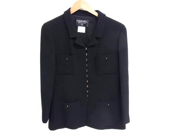 Chanel 96A P08091v04977 Coco Mark Wool Setup Jacket Skirt 42