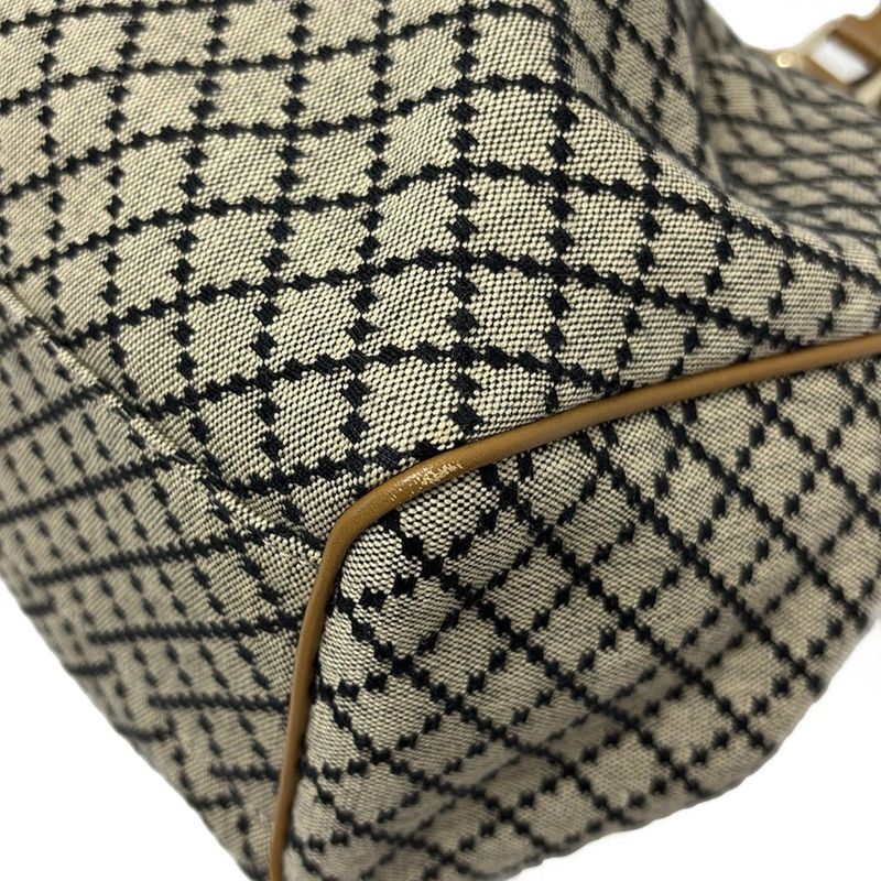 Gucci Tote Bag Sookiediamante 211944 Beige And Black And Brown Leather