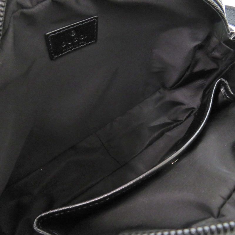 Gucci 760342 GG Crystal Leather Black Shoulder Bag Black 0458 Gucci