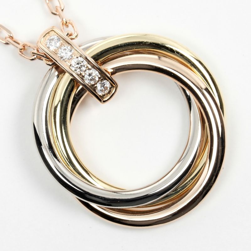 Cartier Trinity 18K Gold (YG X PG X WG) X Diamonds X Three Colors Ladies 8.8g