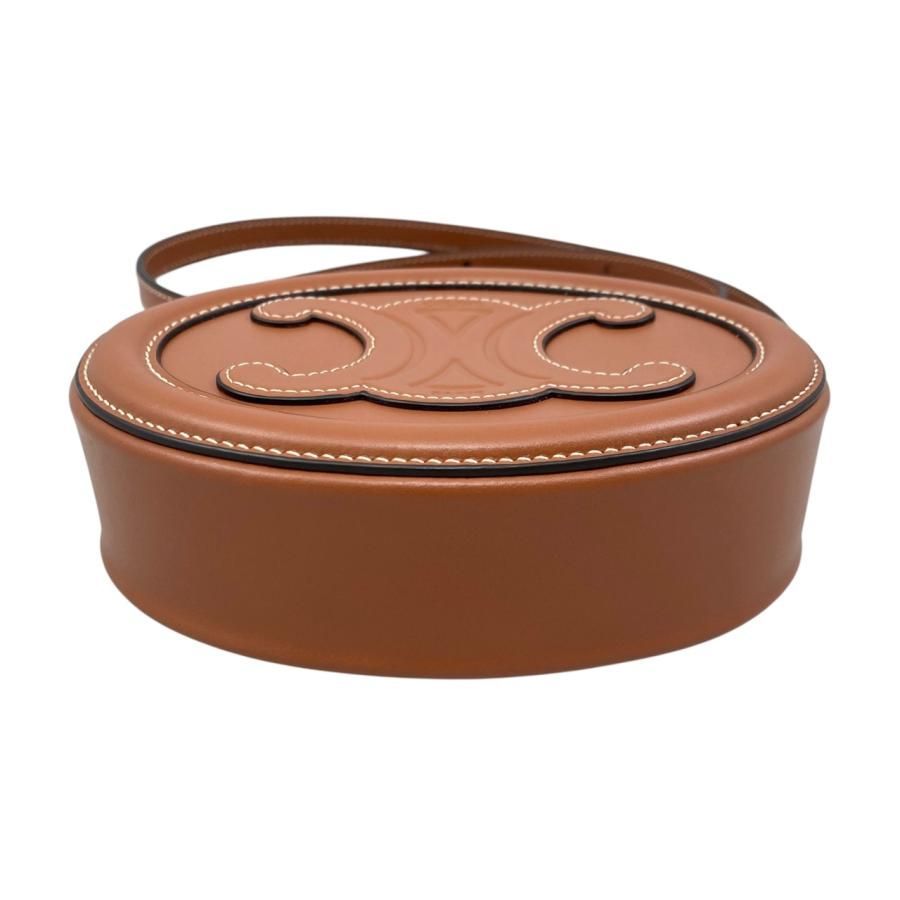 Celine Shoulder Bag Oval Purse Crossbody Bag 10i703 Cuir Triomphe Brown Gold