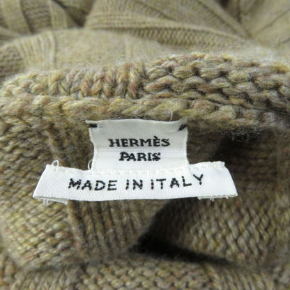 Hermes 100% Cashmere Worn On Runway Oversized Turtleneck Knit Dress Brown 34