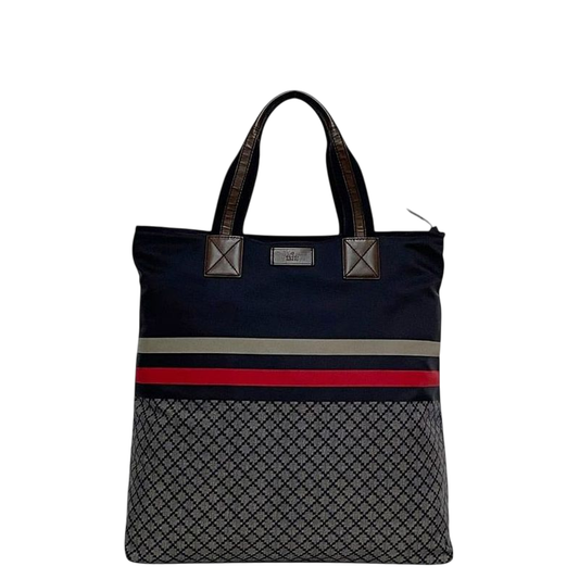 Gucci Tote Bag Navy Diamante 268112 Excellent Condition Nylon