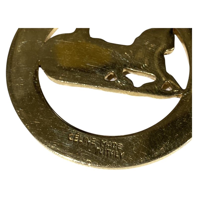 Celine 5: Carriage Circle Plate Necklace Women's Gold - Celine