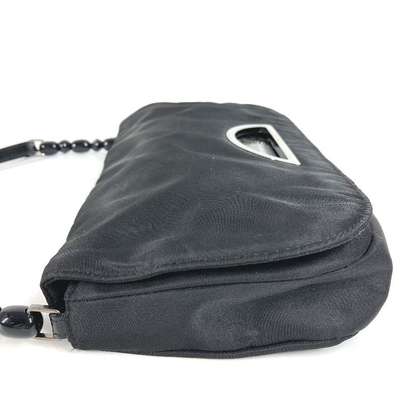 DIOR Shoulder Bag Maris Pearl Logo Nylon Black