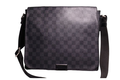 Louis Vuitton Damier Graphite District MM Leather Shoulder Bag
