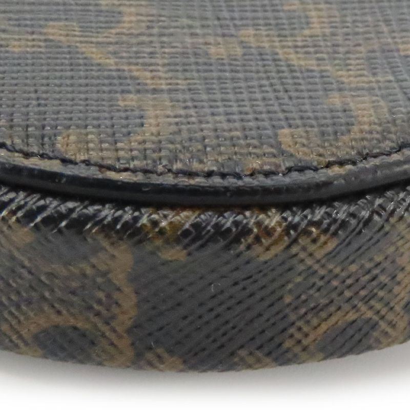 Celine Coin Case Triomphe 10d222bq3.38no PVC Leather Black Brown Gold Hardware