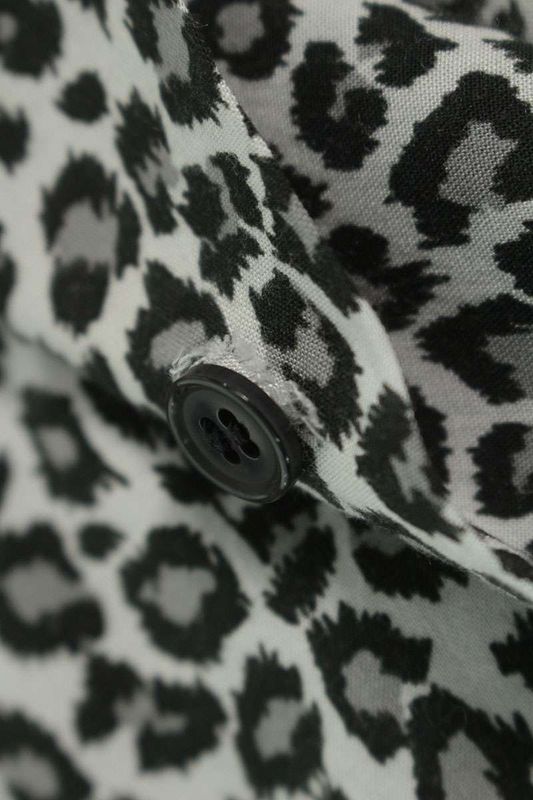 Celine 2c268900h Hawaiian Loose Leopard Print Long Sleeve Shirt Men 39