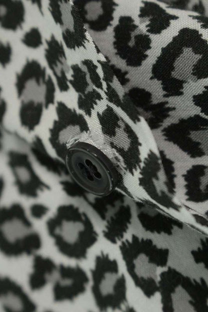 Celine 2c268900h Hawaiian Loose Leopard Print Long Sleeve Shirt Men 39