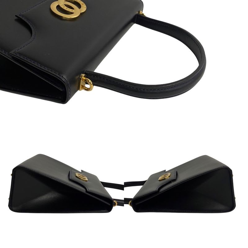 Celine Circle Logo Hardware Calf Leather 2-Way Handbag Tote Bag