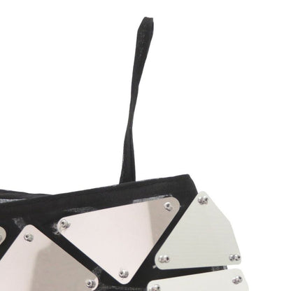 Prada Mirror Panel P126ur S222 Cotton Silver/black Mini Skirt 0333 Prada