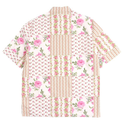  DIOR Homme 293c517a5679 100% Cotton Floral Print Short Sleeve Pink 38 Made In