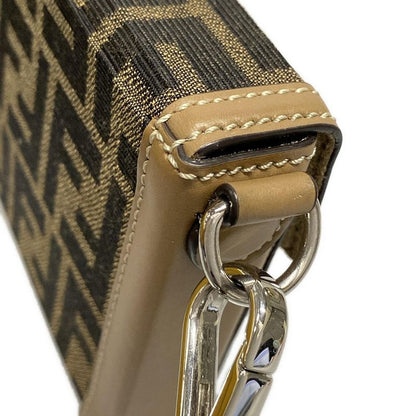 Fendi Shoulder Bag Baguette Soft Trunk Phone Pouch 7as139 Brown And Black Phone