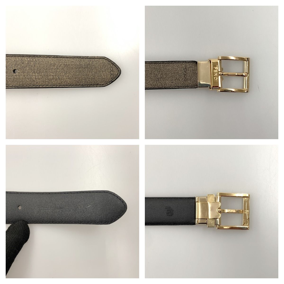 Fendi Gold Hardware Belt Khaki