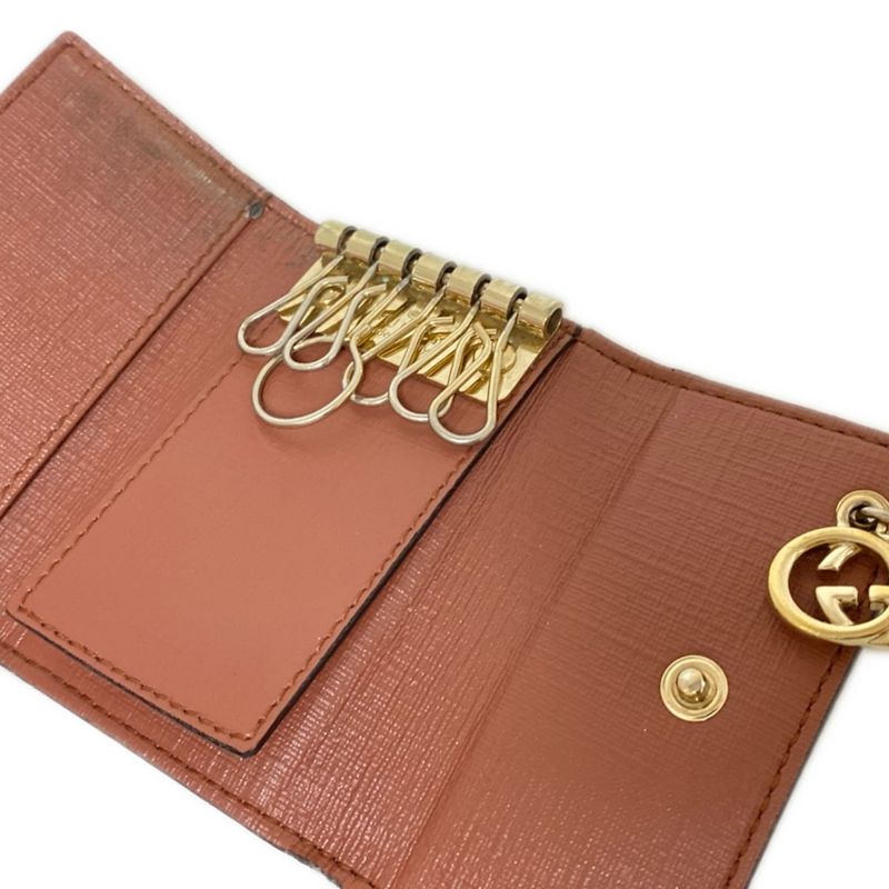 Gucci Key Case Ggearrings 212111 Dark Gray X Black X Multi 6 Hooks