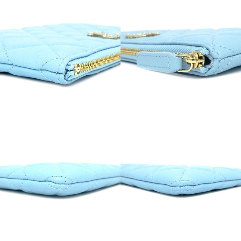Chanel Flat Pouch Matelasse Light Blue - Light Blue Gdhardware Caviar