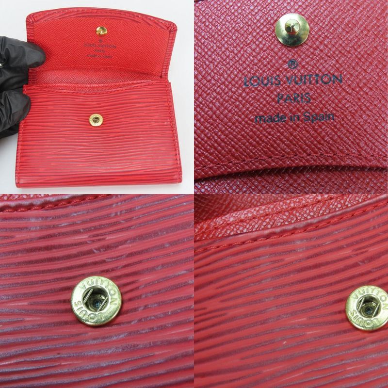 Louis Vuitton Coin Case Porte Monet Saemple M63417 Epi Leather Red Gold