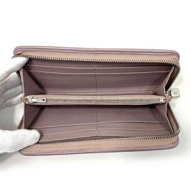 Loewe Round Zipper Long Wallet Light Purple Anagram Wallet