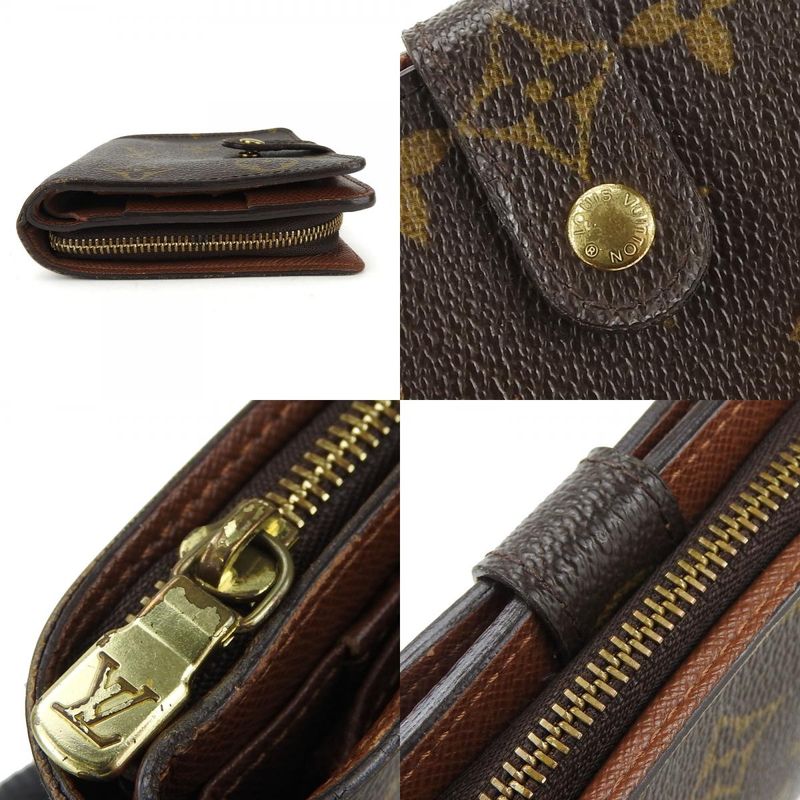 Louis Vuitton Bifold Wallet Compact Zip M61667 Monogram Canvas Brown Goldhardwar