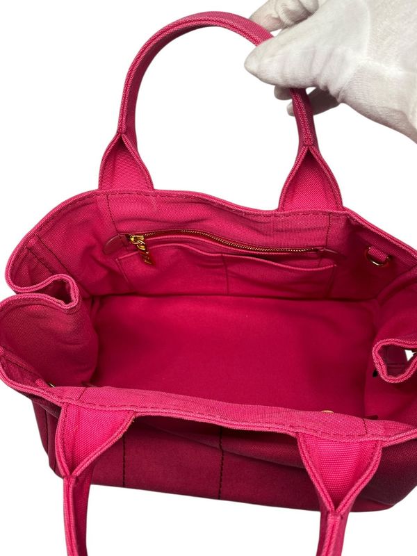 2652 Prada Canapa Tote Bag Shoulder Bag 2way Bag Pink Preowned