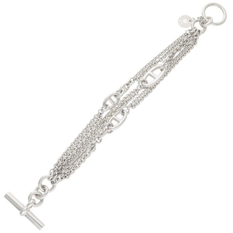 Hermes New Farandole Silver Bracelet Men's ST