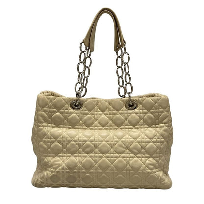 Dior/christian Dior Tote Bag Canage Stitch Ivory Chain Shoulder/silver Hardware