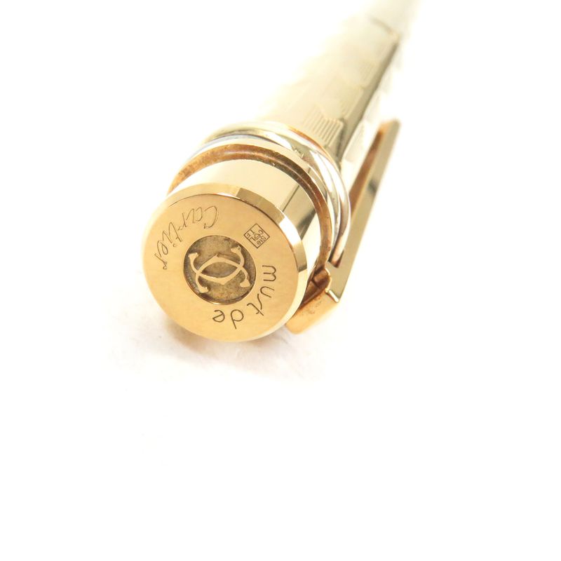 Cartier Trinity Deux Nib 18k M Nib Diamond Pattern Capped Fountain Pen Gold