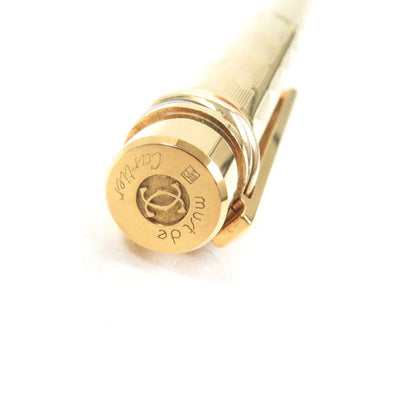 Cartier Trinity Deux Nib 18k M Nib Diamond Pattern Capped Fountain Pen Gold