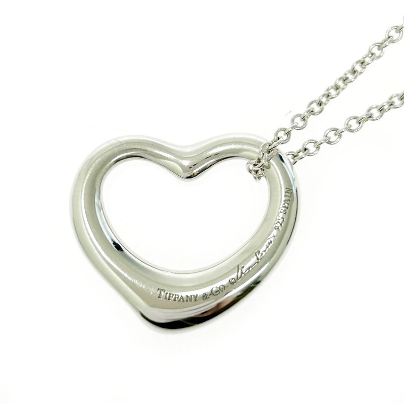 Tiffany & Co Silver Elsa Peretti Open Heart Necklace 6.8g 925 Engraved 487542