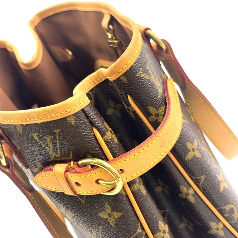 Louis Vuitton Batignolles Vertical Monogram Leather X PVC Brown Tote Bag M51153