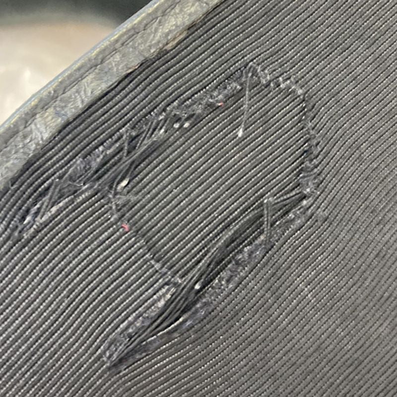 Chanel Handbag Logo Fur Bag Black Leather 34ka824