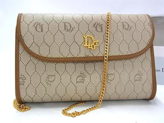 Boutique Christian Dior Vintage Honeycomb Pattern PVC Crossbody Shoulder