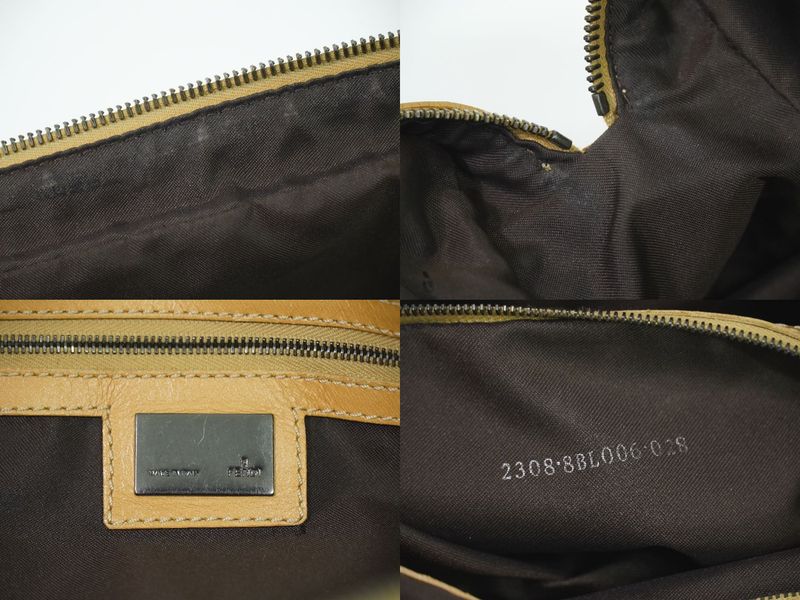 Object Fendi Zucchino Handbag Canvas Beige 8bl006 Zucchino Bag Pre-owned