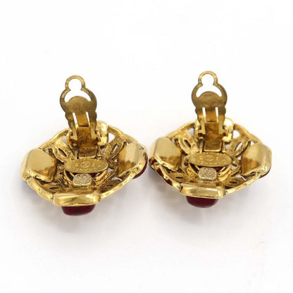 Chanel Earring Gripore Vintage Accessory Red Ladies K604