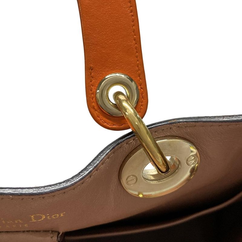 Dior/christian Dior Tote Bag Diorissimo Orange Leather