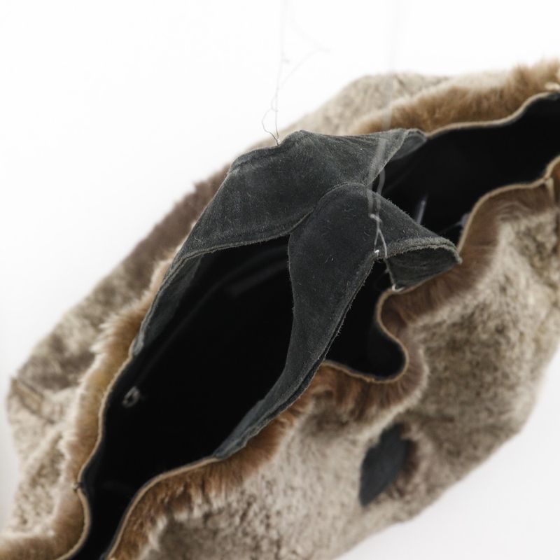 Chanel Coco Mark Tote Bag Rabbit Fur Brown Ladies Handbag