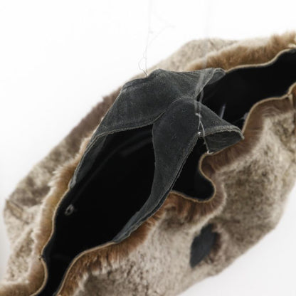 Chanel Coco Mark Tote Bag Rabbit Fur Brown Ladies Handbag