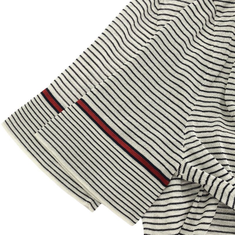 Gucci Marine Striped Knit Polo Shirt White M