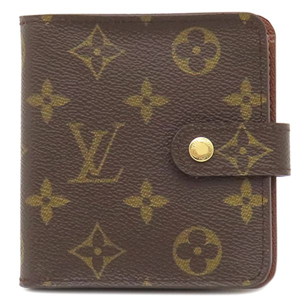 Louis Vuitton Bifold Wallet Compact Zip Monogram Canvas Monogram Gold Hardware