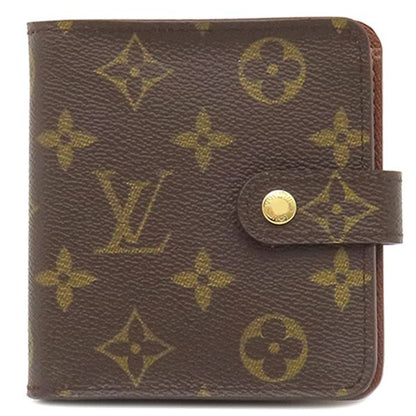 Louis Vuitton Bifold Wallet Compact Zip Monogram Canvas Monogram Gold Hardware