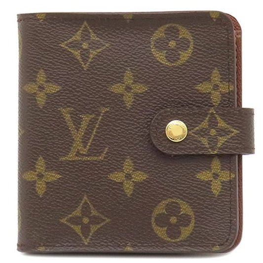 Louis Vuitton Bifold Wallet Compact Zip Monogram Canvas Monogram Gold Hardware
