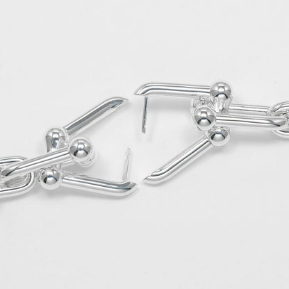 Tiffany & Co Hardware Graduated Links 925 Silver Ladies 22.3g Earrings