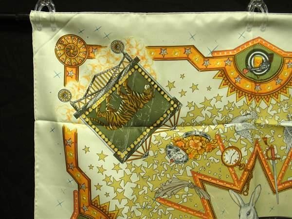 Hermes LA Magie [magic] Carré 90 Silk Scarf Shawl Stole Ivory Tone And