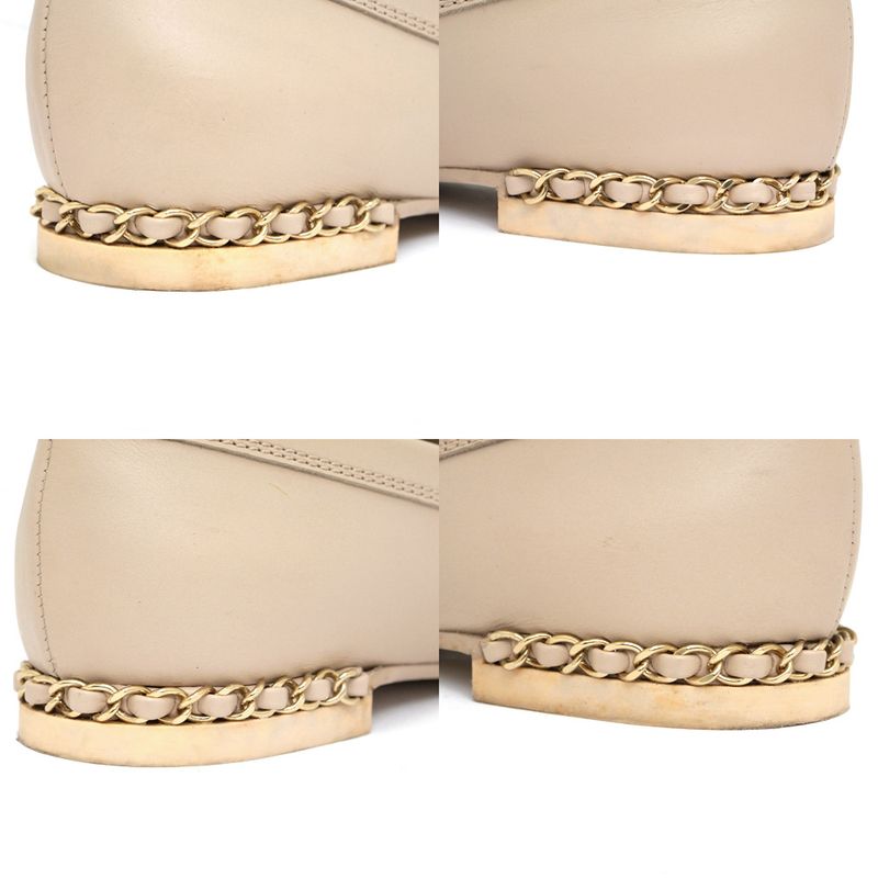 Chanel Loafers G35067 X53055 Oh875 Coco Mark Beige Gold Hardware Chain