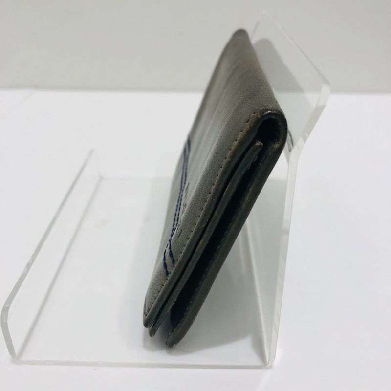 Bvlgari Bvlgari Business Card Holder Olive Leather Men's Preowned 005667