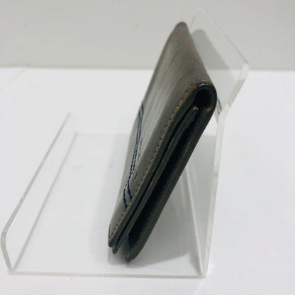 Bvlgari Bvlgari Business Card Holder Olive Leather Men's Preowned 005667